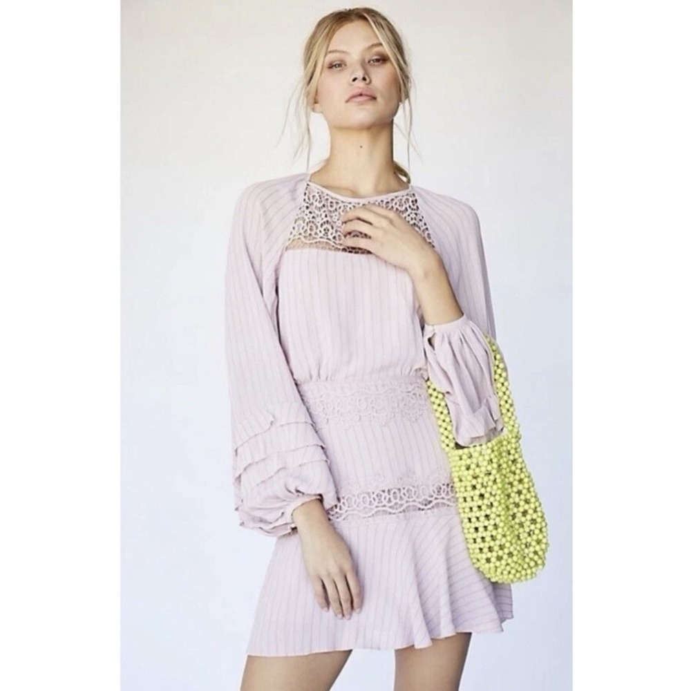NWT Free People Party Crush On You Lilac Mini Dress Boho Fairy Ret: $250 Sz 4